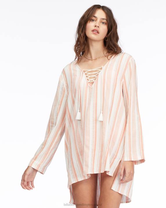 Women Terracotta Billabong Blue Skies Mini Beach Cover-Up 80P81717