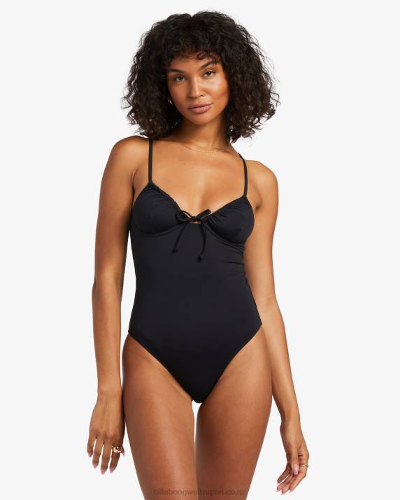 Women Black Pebble Billabong Sol Searcher One-Piece Swimsuit 80P81256