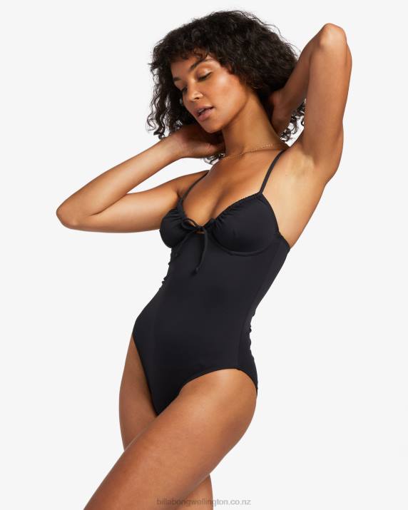 Women Black Pebble Billabong Sol Searcher One-Piece Swimsuit 80P81256
