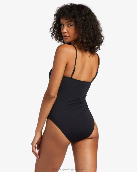 Women Black Pebble Billabong Sol Searcher One-Piece Swimsuit 80P81256
