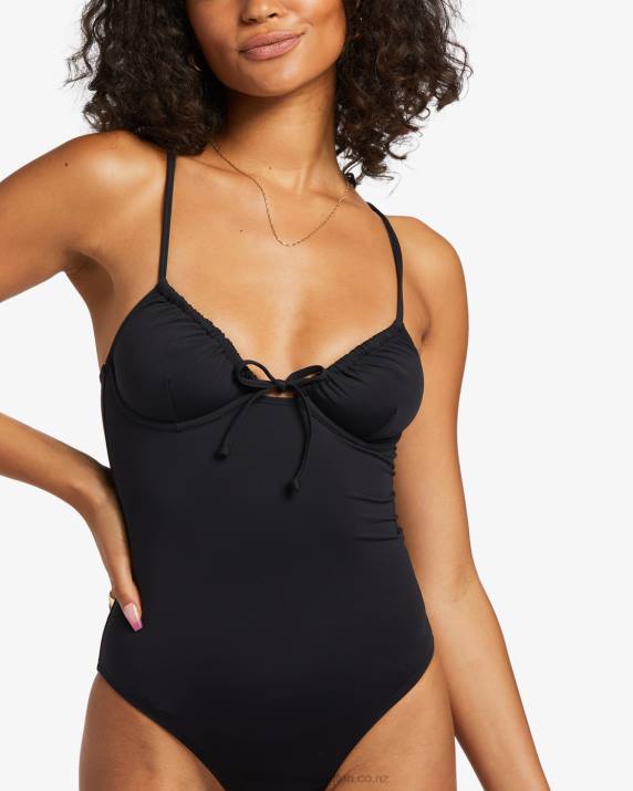 Women Black Pebble Billabong Sol Searcher One-Piece Swimsuit 80P81256