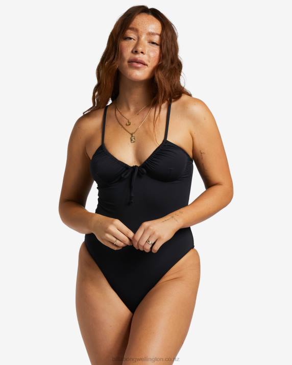 Women Black Pebble Billabong Sol Searcher One-Piece Swimsuit 80P81256