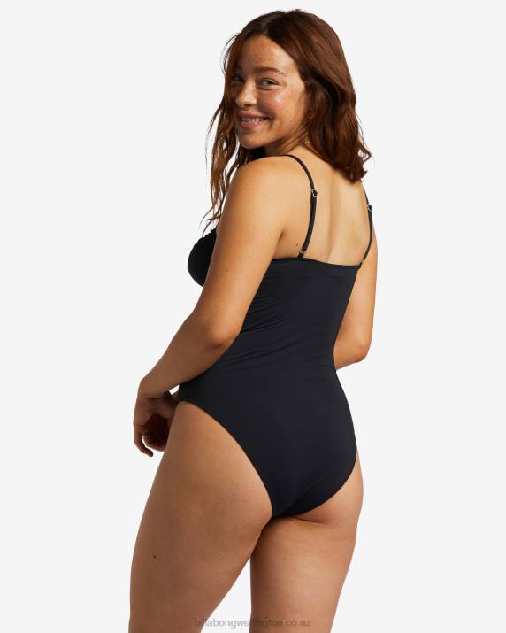 Women Black Pebble Billabong Sol Searcher One-Piece Swimsuit 80P81256