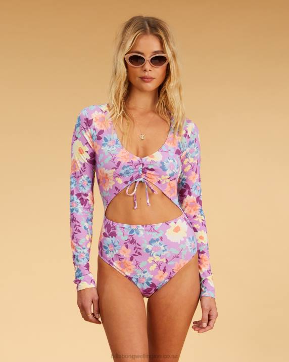 Women Multi Billabong Halleys Garden Long Sleeve Swimsuit 80P81542