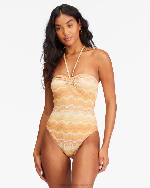 Women Multi Billabong Wave Hello One-Piece Swimsuit 80P81531