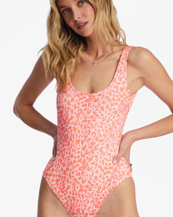 Women Washed Peach Billabong Lei Low One-Piece Swimsuit 80P81296