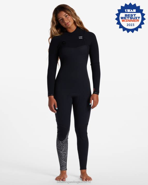 Women Midnight Trails Billabong 3/2 Furnace Comp Chest Zip Wetsuit 80P82571